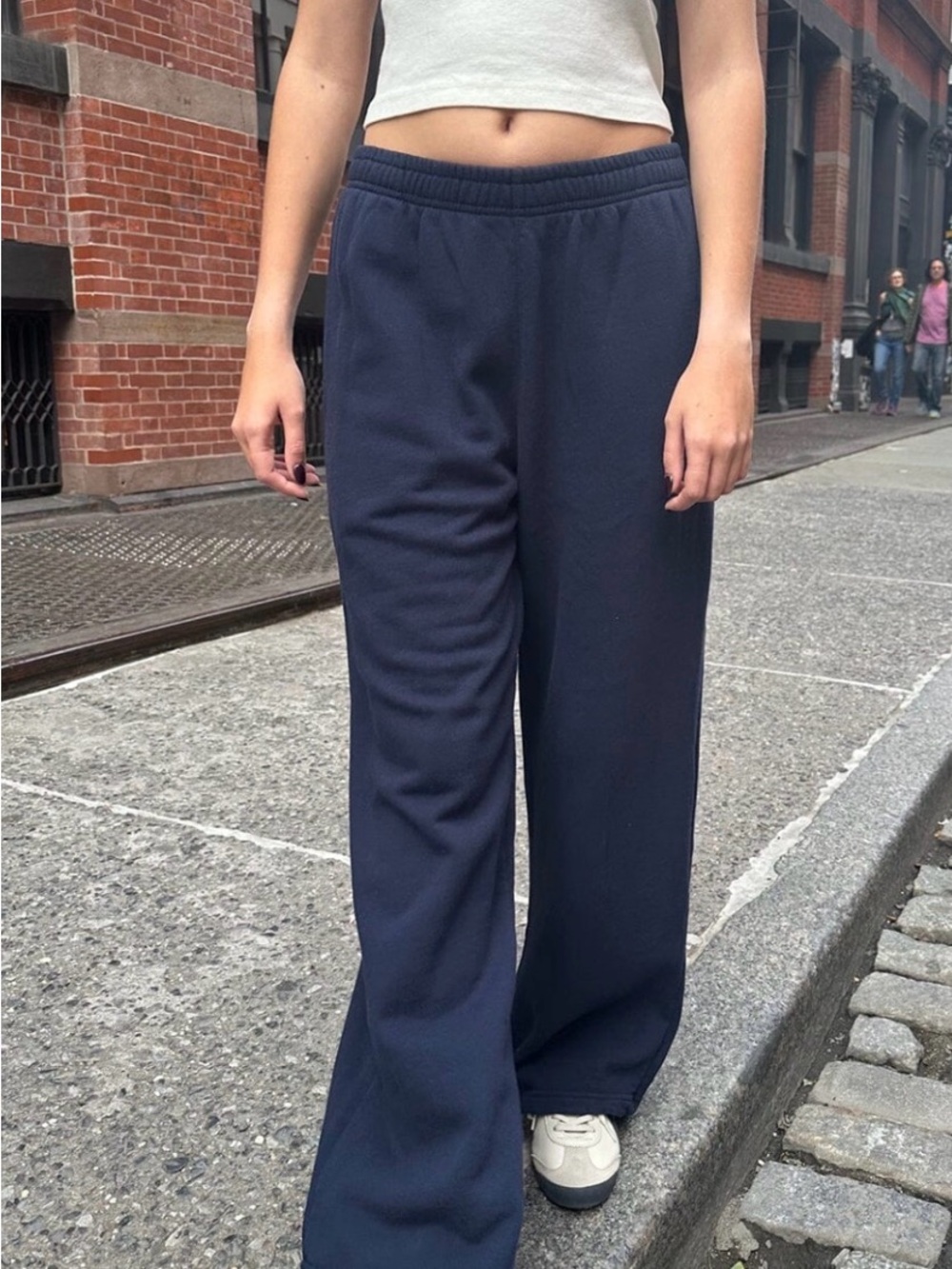 Brandy Melville Navy Wide Leg Sweatpants